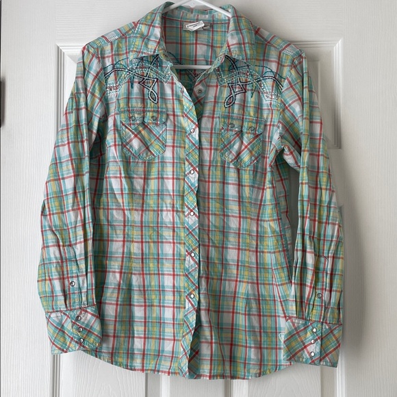 Ariat Tops - Artist Corful Plaid Button Up Long Sleeve Size Medium